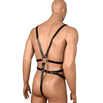 Male Black BDSM Bondage with Rivets / Chastity Pants / PU Leather Sexy Clothing - EVE's SECRETS
